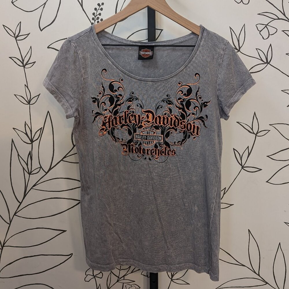 Harley Davidson Y2K All Over Print Grunge T-Shirt